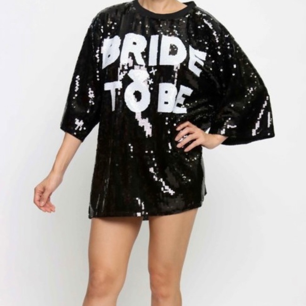 “Bride to Be” Sequins T-Shirt Dress